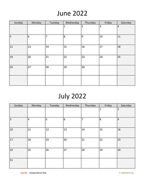 July 2022 To June 2023 Calendar Printable